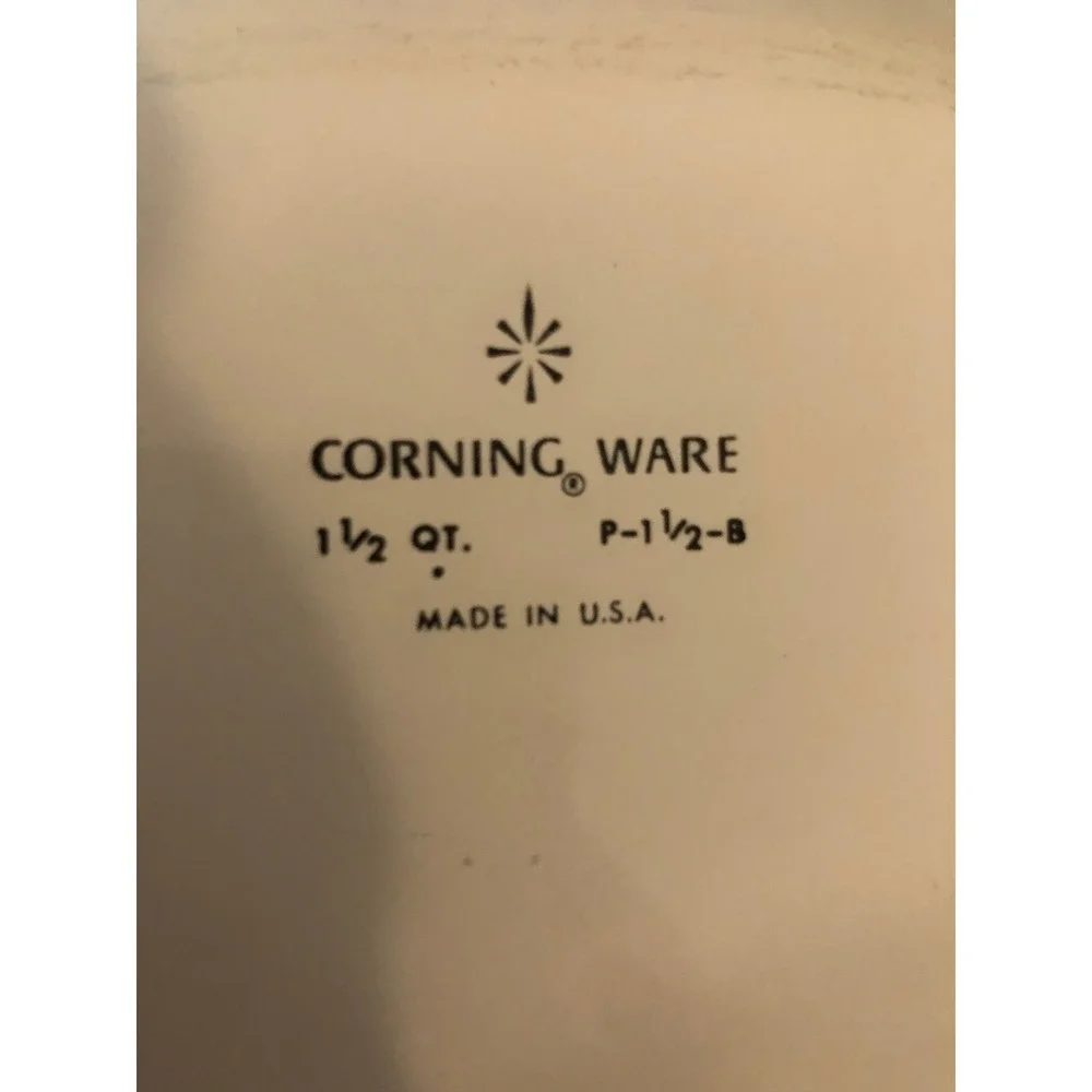 Vintage CorningWare Blue Cornflower 1.5 Qt Casserole Dish w/Lid P-1 1/2-B 1960s